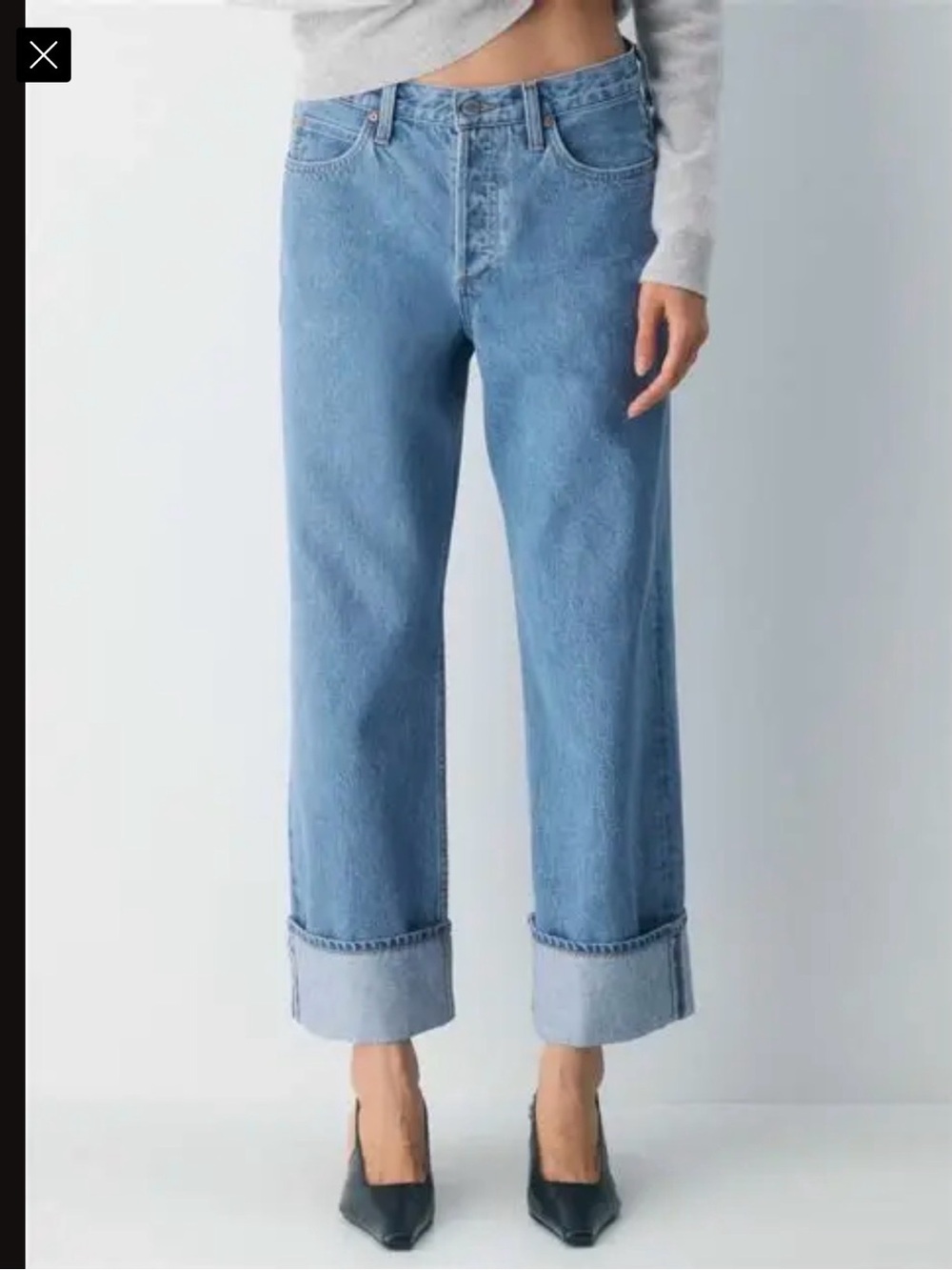 Denim Forum The 90s Vintage Low-Rise Cuffed Jeans - Vintage Bleu Bottle